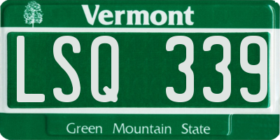 VT license plate LSQ339