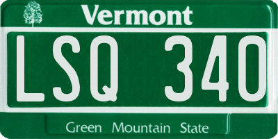 VT license plate LSQ340