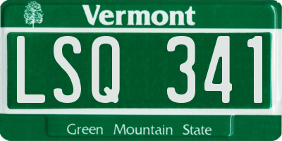 VT license plate LSQ341
