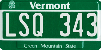 VT license plate LSQ343