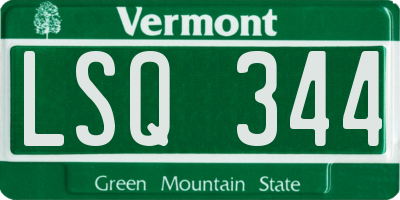 VT license plate LSQ344