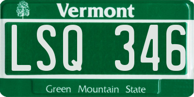VT license plate LSQ346