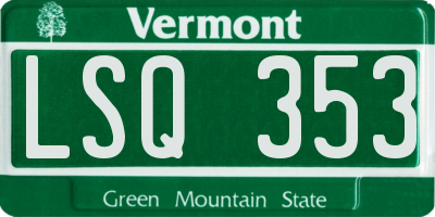 VT license plate LSQ353