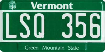 VT license plate LSQ356