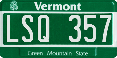 VT license plate LSQ357