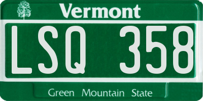 VT license plate LSQ358