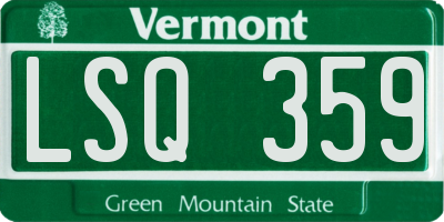 VT license plate LSQ359