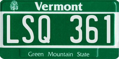 VT license plate LSQ361