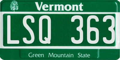 VT license plate LSQ363
