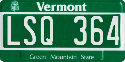 VT license plate LSQ364