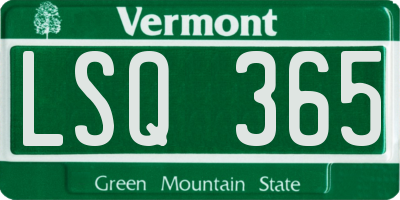 VT license plate LSQ365