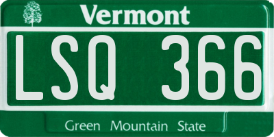 VT license plate LSQ366