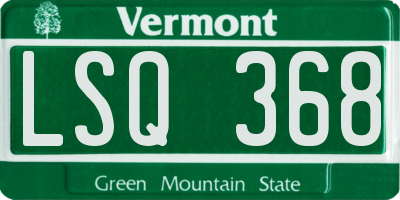 VT license plate LSQ368