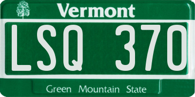 VT license plate LSQ370