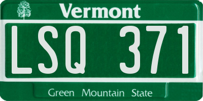 VT license plate LSQ371