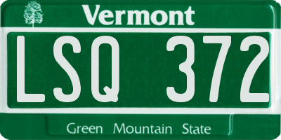 VT license plate LSQ372