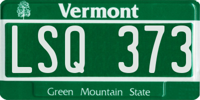 VT license plate LSQ373