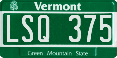 VT license plate LSQ375