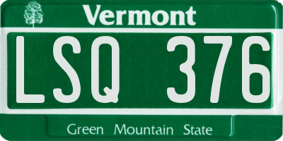 VT license plate LSQ376