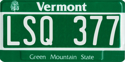 VT license plate LSQ377