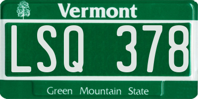 VT license plate LSQ378