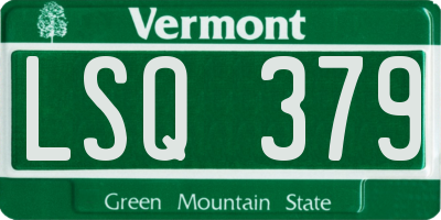 VT license plate LSQ379
