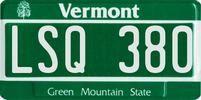 VT license plate LSQ380
