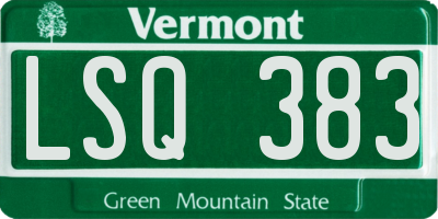 VT license plate LSQ383