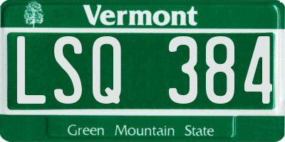 VT license plate LSQ384