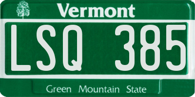 VT license plate LSQ385