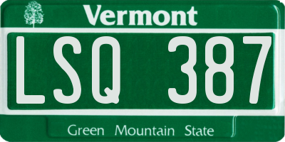 VT license plate LSQ387