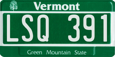 VT license plate LSQ391