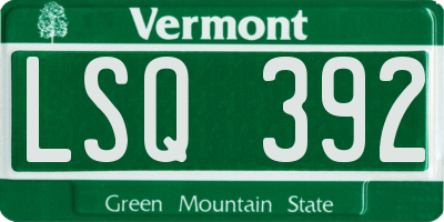 VT license plate LSQ392