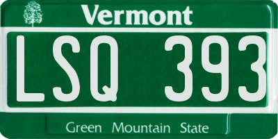 VT license plate LSQ393