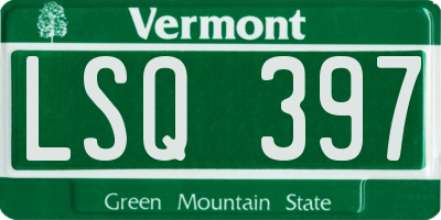 VT license plate LSQ397