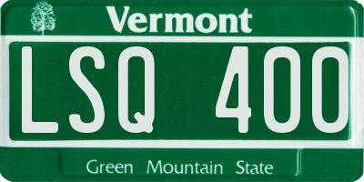 VT license plate LSQ400