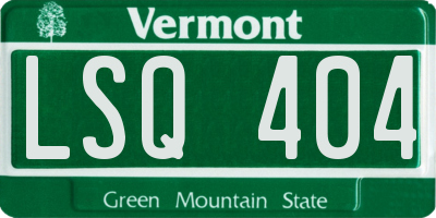 VT license plate LSQ404