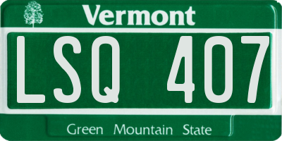 VT license plate LSQ407