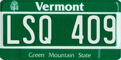 VT license plate LSQ409