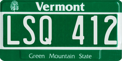 VT license plate LSQ412