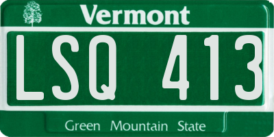 VT license plate LSQ413