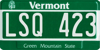 VT license plate LSQ423