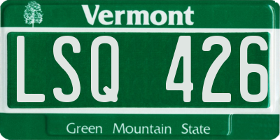 VT license plate LSQ426