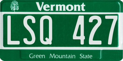 VT license plate LSQ427