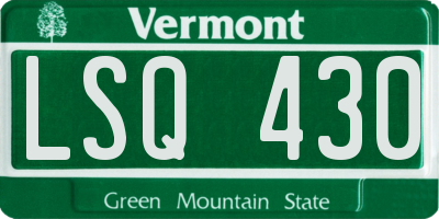 VT license plate LSQ430