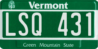 VT license plate LSQ431