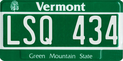 VT license plate LSQ434