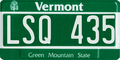 VT license plate LSQ435