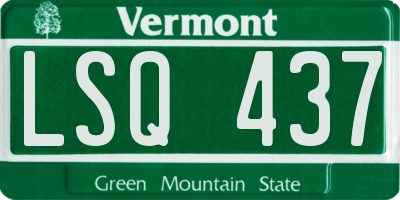 VT license plate LSQ437