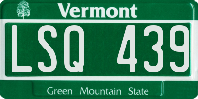 VT license plate LSQ439